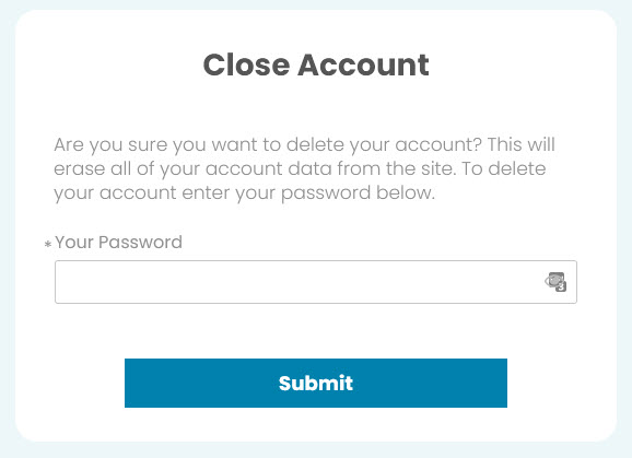 member account page close account